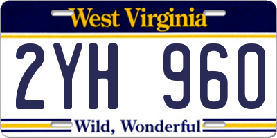 WV license plate 2YH960