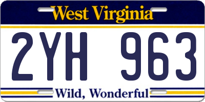 WV license plate 2YH963