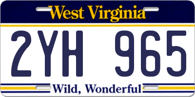 WV license plate 2YH965