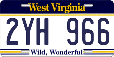 WV license plate 2YH966
