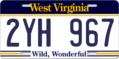 WV license plate 2YH967