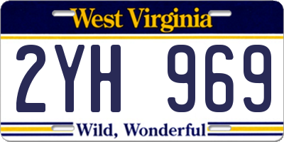 WV license plate 2YH969