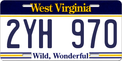 WV license plate 2YH970