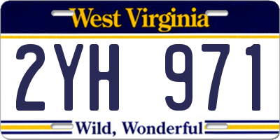 WV license plate 2YH971