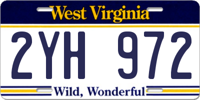 WV license plate 2YH972