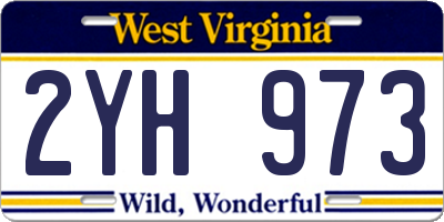 WV license plate 2YH973