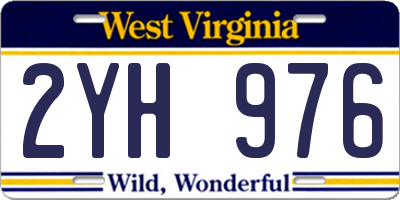 WV license plate 2YH976