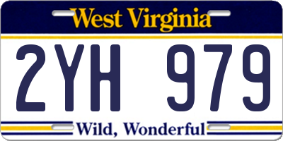 WV license plate 2YH979