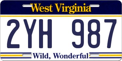 WV license plate 2YH987
