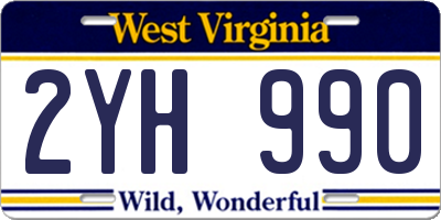 WV license plate 2YH990
