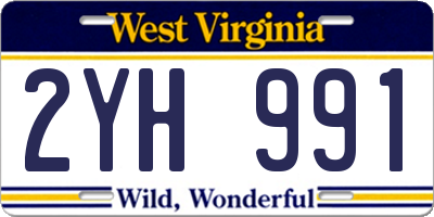 WV license plate 2YH991