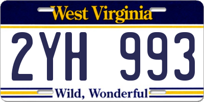 WV license plate 2YH993