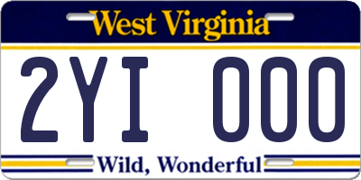 WV license plate 2YI000