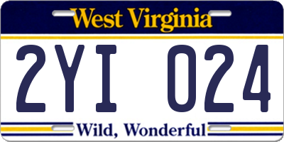 WV license plate 2YI024