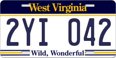 WV license plate 2YI042