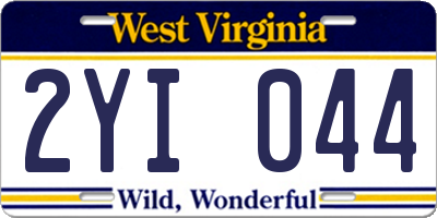 WV license plate 2YI044