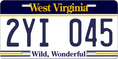 WV license plate 2YI045