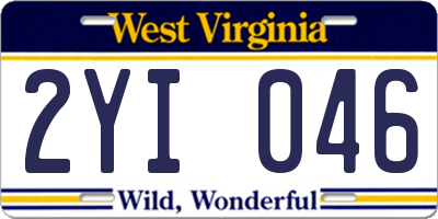 WV license plate 2YI046