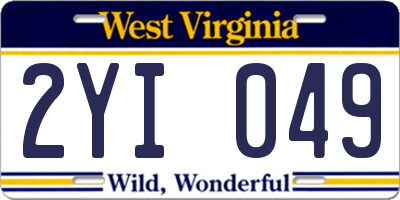 WV license plate 2YI049