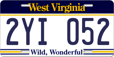 WV license plate 2YI052