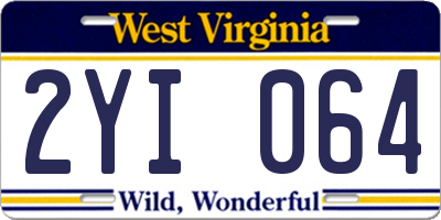 WV license plate 2YI064