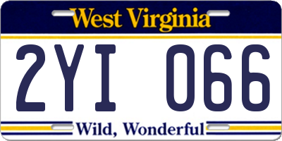 WV license plate 2YI066