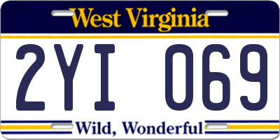 WV license plate 2YI069