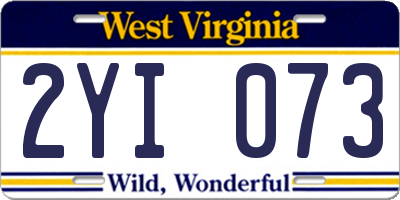 WV license plate 2YI073