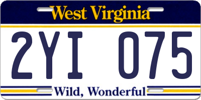 WV license plate 2YI075