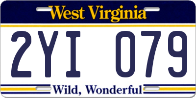 WV license plate 2YI079