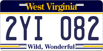 WV license plate 2YI082
