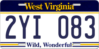 WV license plate 2YI083