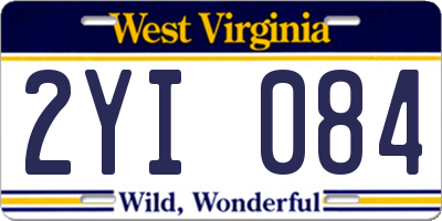 WV license plate 2YI084