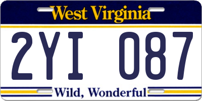 WV license plate 2YI087