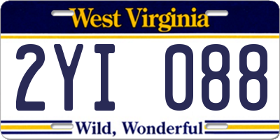 WV license plate 2YI088