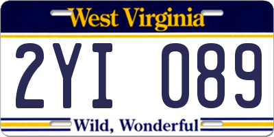 WV license plate 2YI089