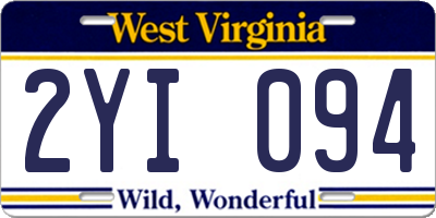 WV license plate 2YI094
