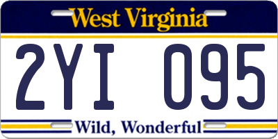 WV license plate 2YI095