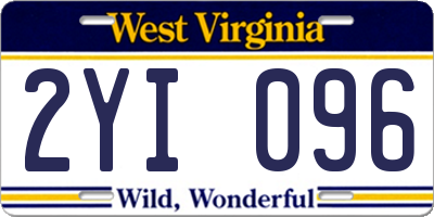 WV license plate 2YI096