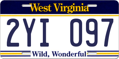 WV license plate 2YI097