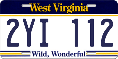 WV license plate 2YI112