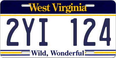 WV license plate 2YI124