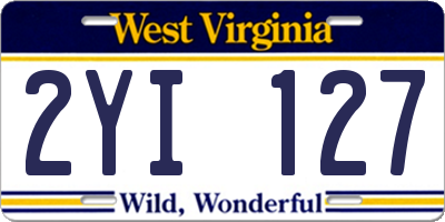 WV license plate 2YI127