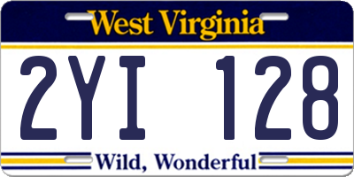 WV license plate 2YI128
