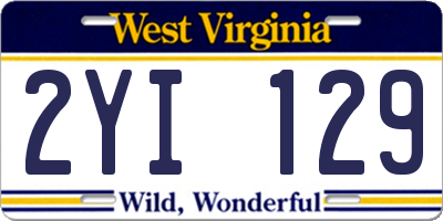 WV license plate 2YI129