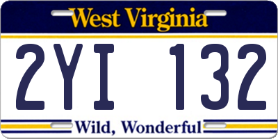 WV license plate 2YI132