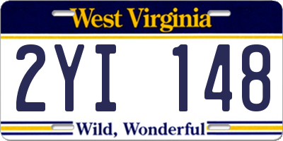 WV license plate 2YI148