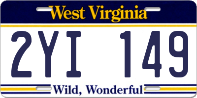 WV license plate 2YI149
