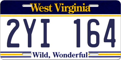WV license plate 2YI164