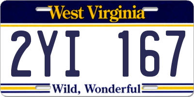 WV license plate 2YI167